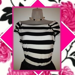 White House Black Market Steiped Blouse Medium